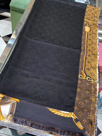 2020 louis vuitton top quality silk scarf L543 black