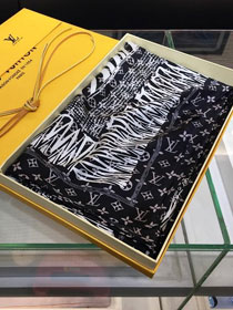 2020 louis vuitton top quality silk scarf L551 black