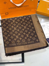 2020 louis vuitton top quality silk scarf L568 coffee small logo