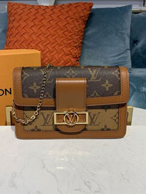 2020 louisvuitton original monogram reverse canvas dauphine chain wallet M68746