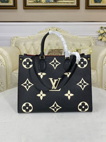 2021 Louis vuitton original embossed calfskin onthego mm M45495 black