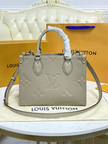 2021 Louis vuitton original embossed calfskin onthego mm M45496 grey