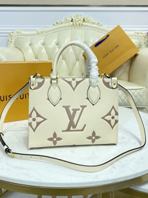 2021 Louis vuitton original embossed calfskin onthego pm M45658 white