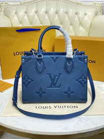 2021 Louis vuitton original embossed calfskin onthego pm M45660 blue