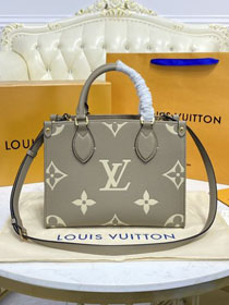 2021 Louis vuitton original embossed calfskin onthego pm m45779 grey&beige