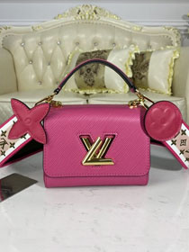 2021 Louis vuitton original epi leather twist mini bag M57063 rose red