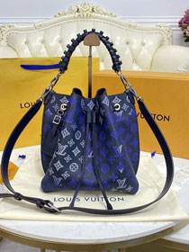 2021 Louis vuitton original mahina leather muria bucket bag M59554 blue