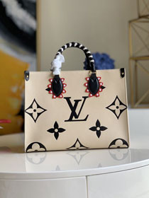 2021 Louis vuitton original monogram giant calfskin onthego mm M45374 white