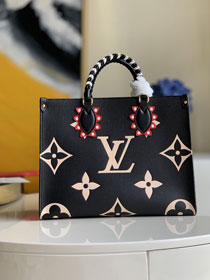 2021 Louis vuitton original monogram giant calfskin onthego mm M45375 black