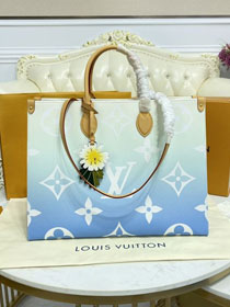 2021 Louis vuitton original monogram giant canvas onthego gm M57639 blue