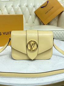 2021 louis vuitton original calfskin pont 9 bag M55946 light yellow