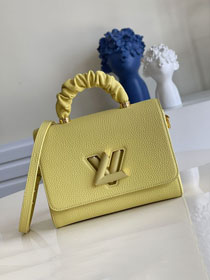 2021 louis vuitton original calfskin twist mm handbag M58689 light yellow