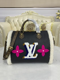 2021 louis vuitton original calfskin&shearling speedy 30 M56966 black