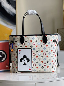 2021 louis vuitton original game on monogram neverfull mm M57462 white