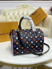 2021 louis vuitton original game on monogram speedy 25 M57465 black