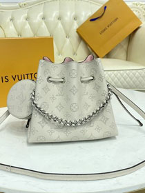 2021 louis vuitton original mahina leather bella bucket bag M57068 white