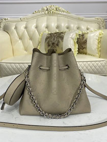 2021 louis vuitton original mahina leather bella bucket bag M57201 grey