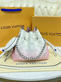 2021 louis vuitton original mahina leather bella bucket bag M57855 pink
