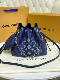 2021 louis vuitton original mahina leather bella bucket bag M59552 blue