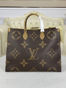 2021 louis vuitton original monogram canvas onthego tote bag GM M44576 black strap