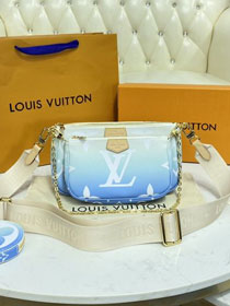 2021 louis vuitton original monogram multi pochette M57633 blue