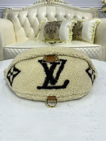 2021 louis vuitton original monogram shearling bumbag M55425 white