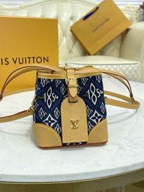 2021 louis vuitton original since 1854 textile mini bucket bag m57447 blue