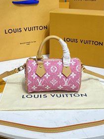 2022 Louis vuitton original denim nano speedy bag M81213 pink