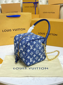 2022 Louis vuitton original denim textile square bag M59611 blue