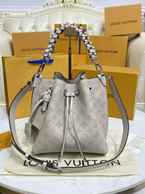 2022 Louis vuitton original mahina leather muria bucket bag M59554 light grey