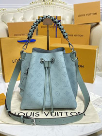 2022 Louis vuitton original mahina leather muria bucket bag M59554 sky blue