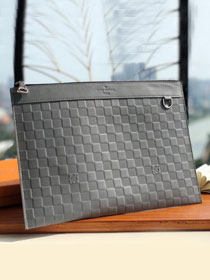 Louis vuitton damier Infini leather discovery clutch N60112 grey