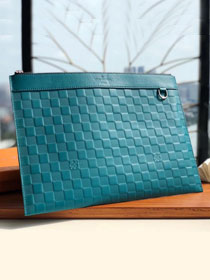 Louis vuitton damier Infini leather discovery clutch N60112 turquoise