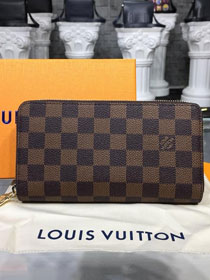 Louis vuitton damier ebene double zippy N62733