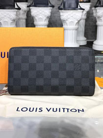 Louis vuitton damier graphite double zippy N62734