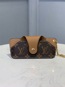 Louis vuitton monogram canvas glasses case blue GI0376 coffee