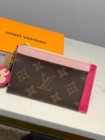 Louis vuitton monogram card holder M67494 rose red
