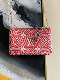 Louis vuitton monogram crafty double zip pochette M69507 red