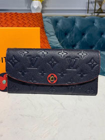 Louis vuitton monogram empreinte emilie wallet m62369 navy blue