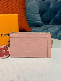 Louis vuitton monogram empreinte zipped card holder m68338 pink