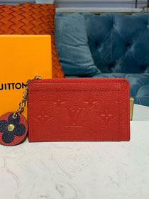 Louis vuitton monogram empreinte zipped card holder m68338 red