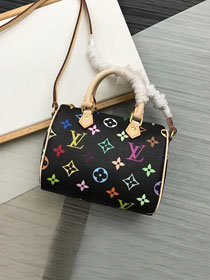 Louis vuitton origianl monogram multicolor nano speedy M61252 black
