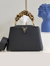 Louis vuitton original calfskin capucines BB handbag M48865 black