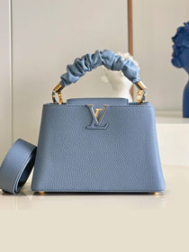 Louis vuitton original calfskin capucines BB handbag M48865 light blue