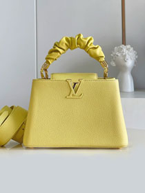 Louis vuitton original calfskin capucines BB handbag M48865 yellow