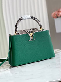 Louis vuitton original calfskin capucines BB handbag M53963 green