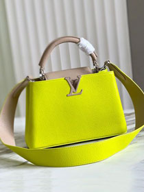 Louis vuitton original calfskin capucines BB handbag M53963 lemon yellow