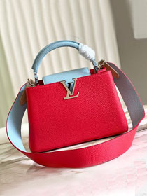 Louis vuitton original calfskin capucines BB handbag M53963 red&blue