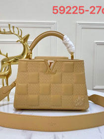 Louis vuitton original calfskin capucines BB handbag M59225 apricot