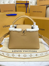 Louis vuitton original calfskin capucines BB handbag M59267 apricot